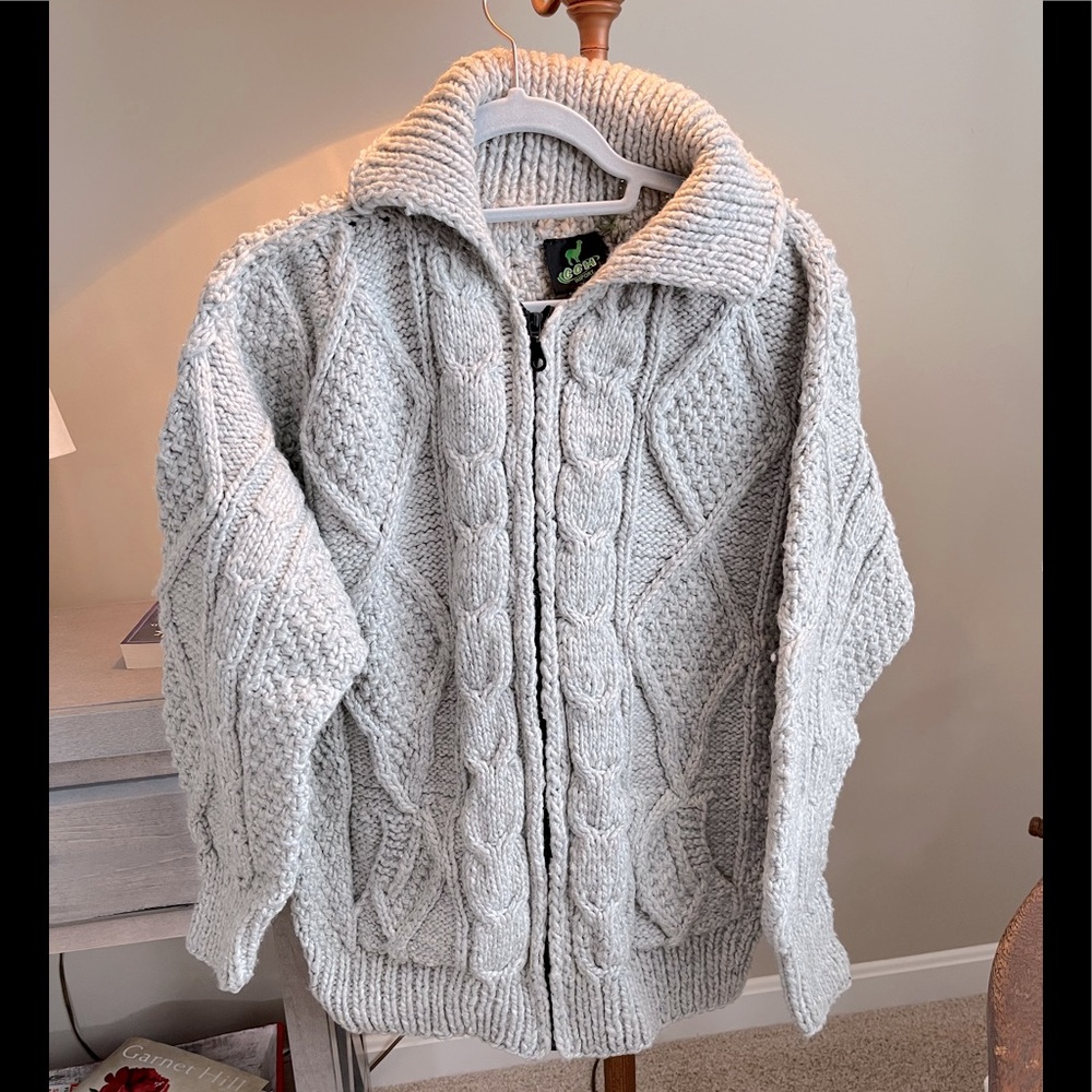 Wool sweater jacket